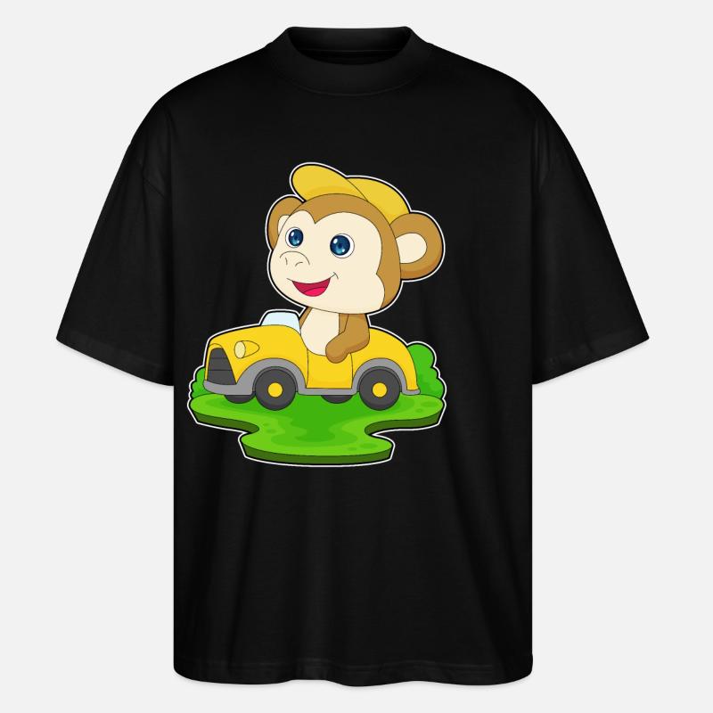 Monkey Car - Stanley/Stella Oversized Unisex Organic T-shirt Blaster 2.0 - black