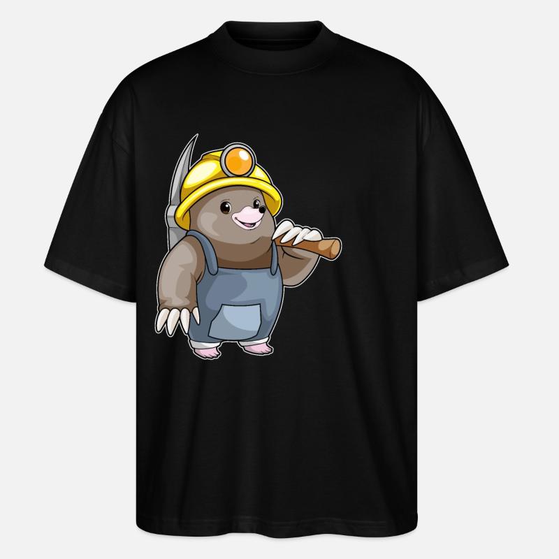 Mole Miner Pickaxe Mining - Stanley/Stella Oversized Unisex Organic T-shirt Blaster 2.0 - black