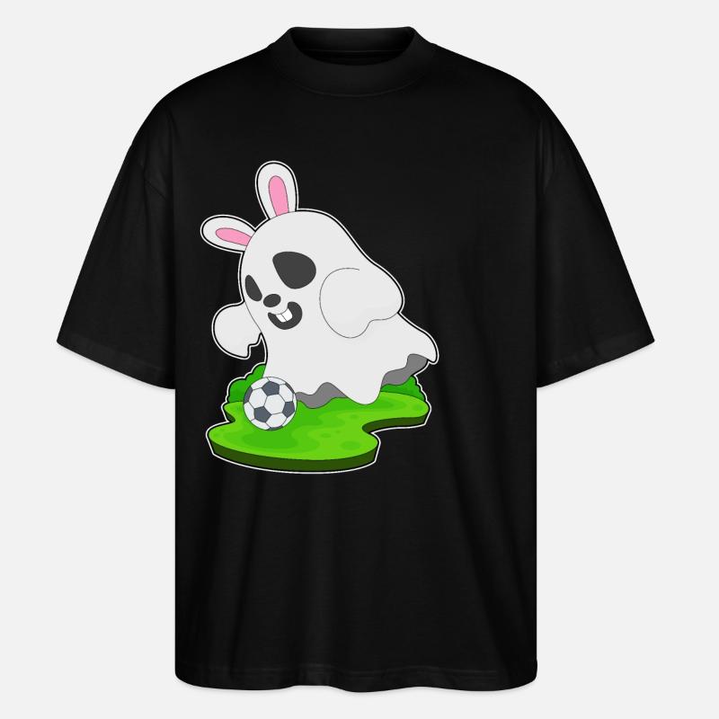 Geist Halloween Fußball - Stanley/Stella Oversized Unisex Bio T-Shirt Blaster 2.0 - Schwarz