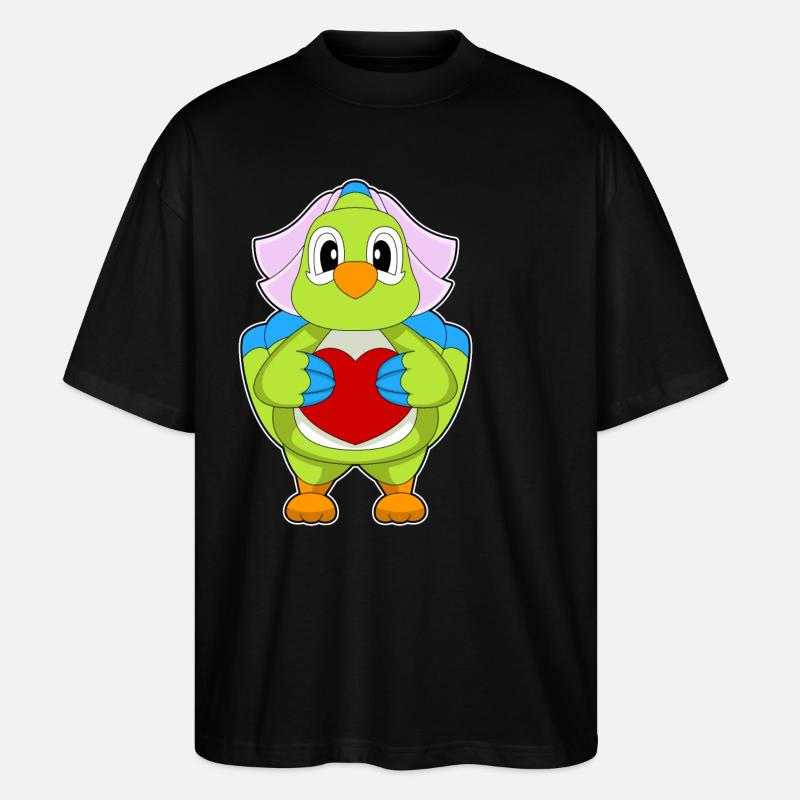 Perroquet Mariée Coeur Mariage - T-shirt bio Blaster 2.0 coupe oversize Stanley/Stella Unisexe - noir