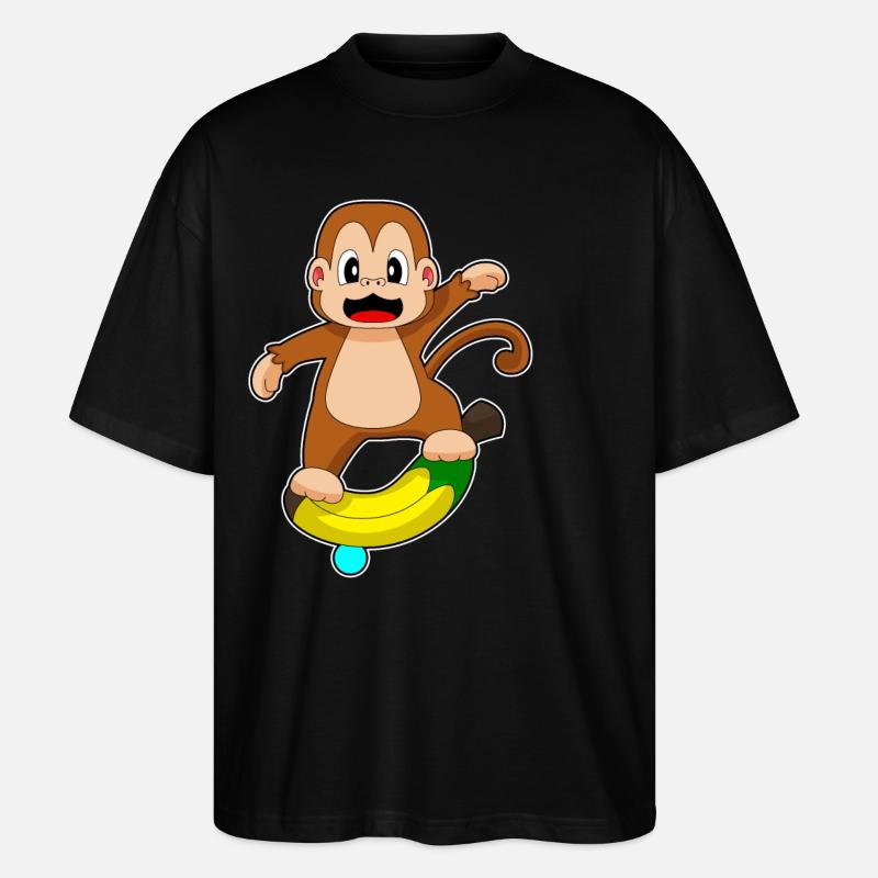 Équilibre Monkey Banana - T-shirt bio Blaster 2.0 coupe oversize Stanley/Stella Unisexe - noir
