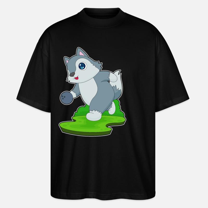 Wolf Bowling Bowling Ball - Stanley/Stella Oversized Unisex Organic T-shirt Blaster 2.0 - black