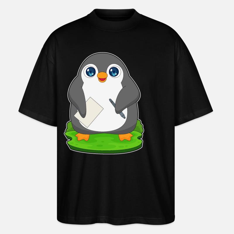 Papier stylo pingouin - T-shirt bio Blaster 2.0 coupe oversize Stanley/Stella Unisexe - noir