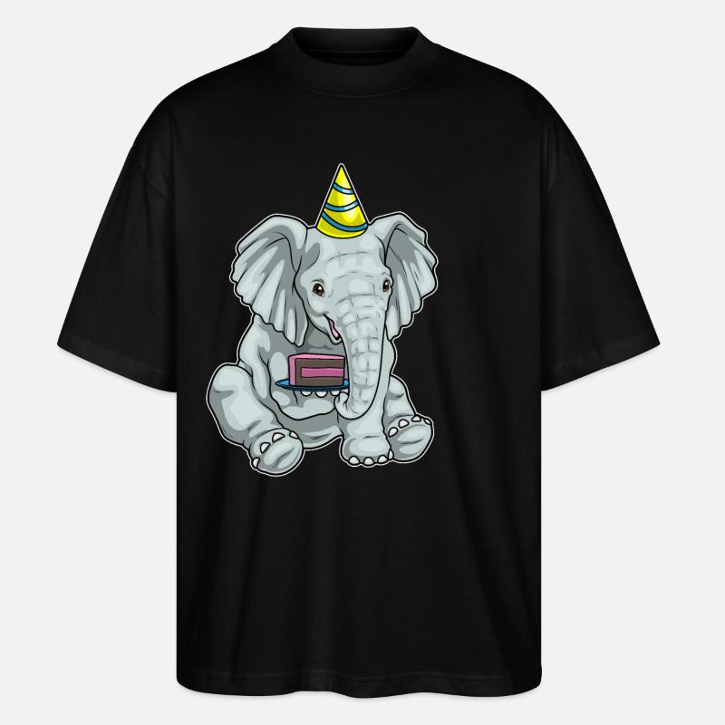 Elefant Kuchen - Stanley/Stella Oversized Unisex Bio T-Shirt Blaster 2.0 - Schwarz