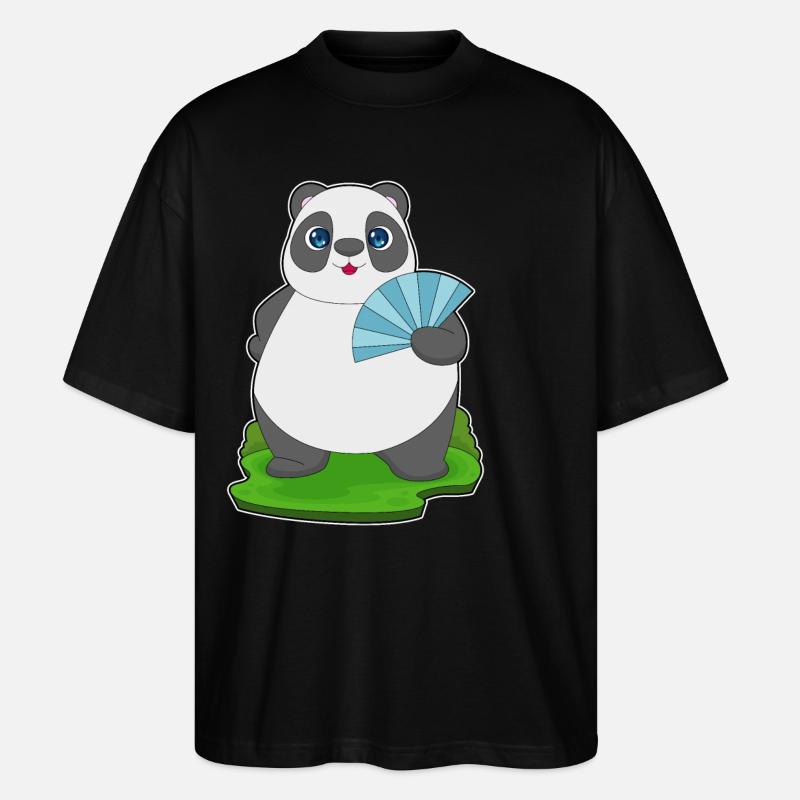 Panda Handheld Fan - Stanley/Stella Oversized Unisex Organic T-shirt Blaster 2.0 - black