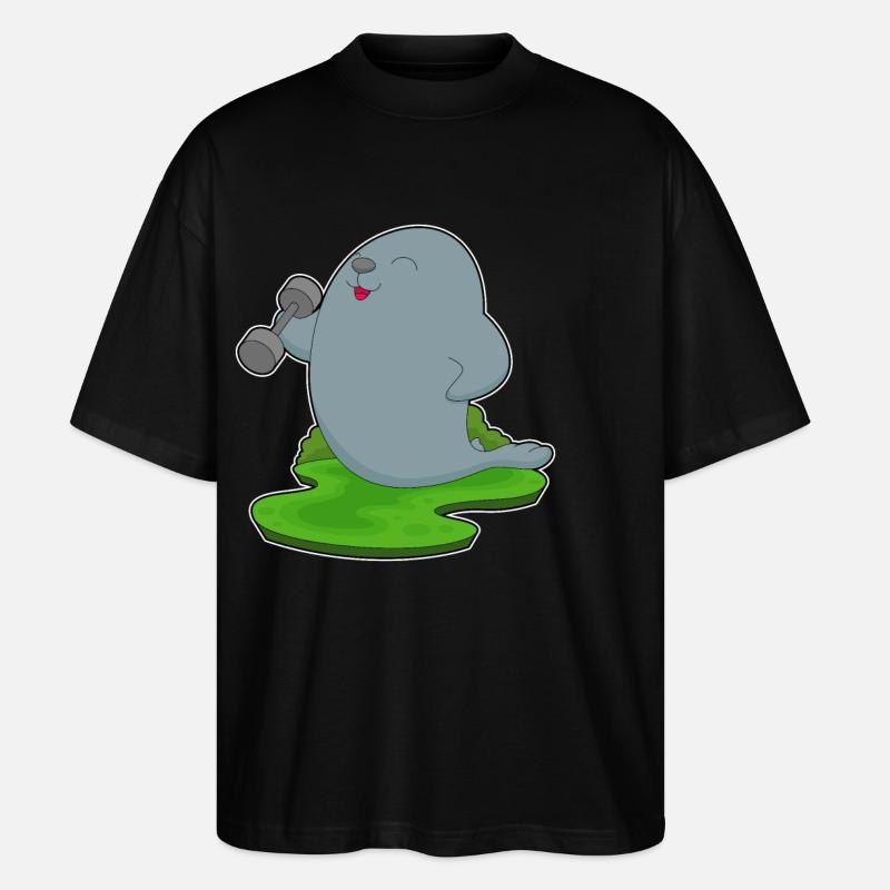 Seal Bodybuilder Dumbbell - Stanley/Stella Oversized Unisex Organic T-shirt Blaster 2.0 - black