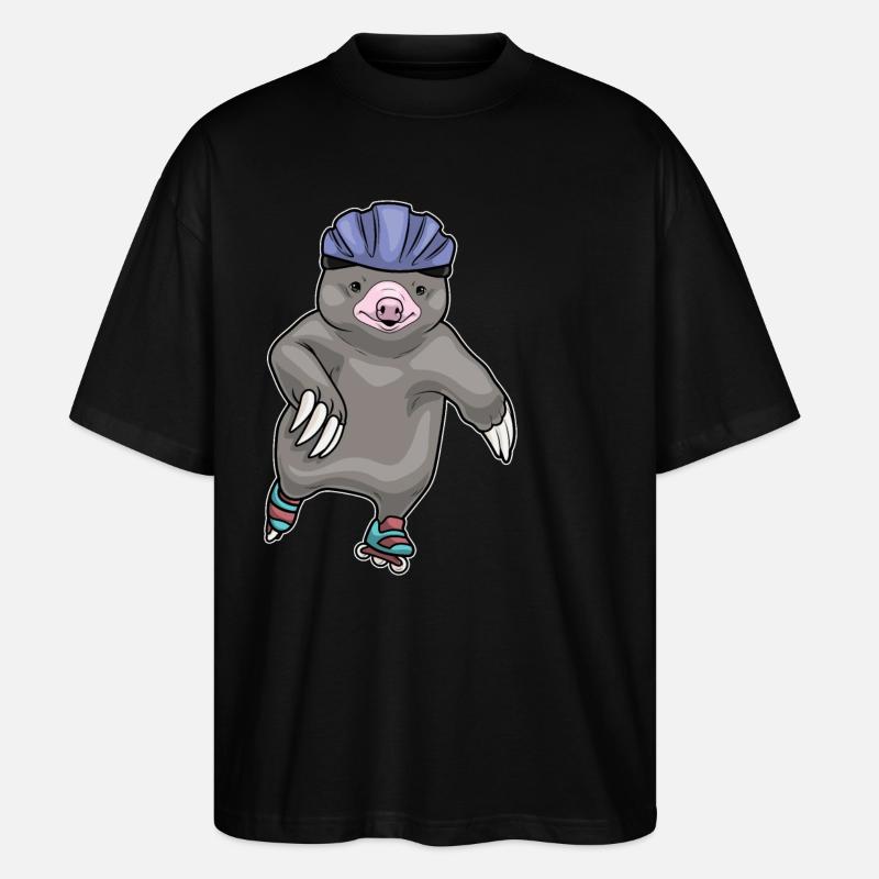 Maulwurf Inline skating Rollschuhe - Stanley/Stella Oversized Unisex Bio T-Shirt Blaster 2.0 - Schwarz