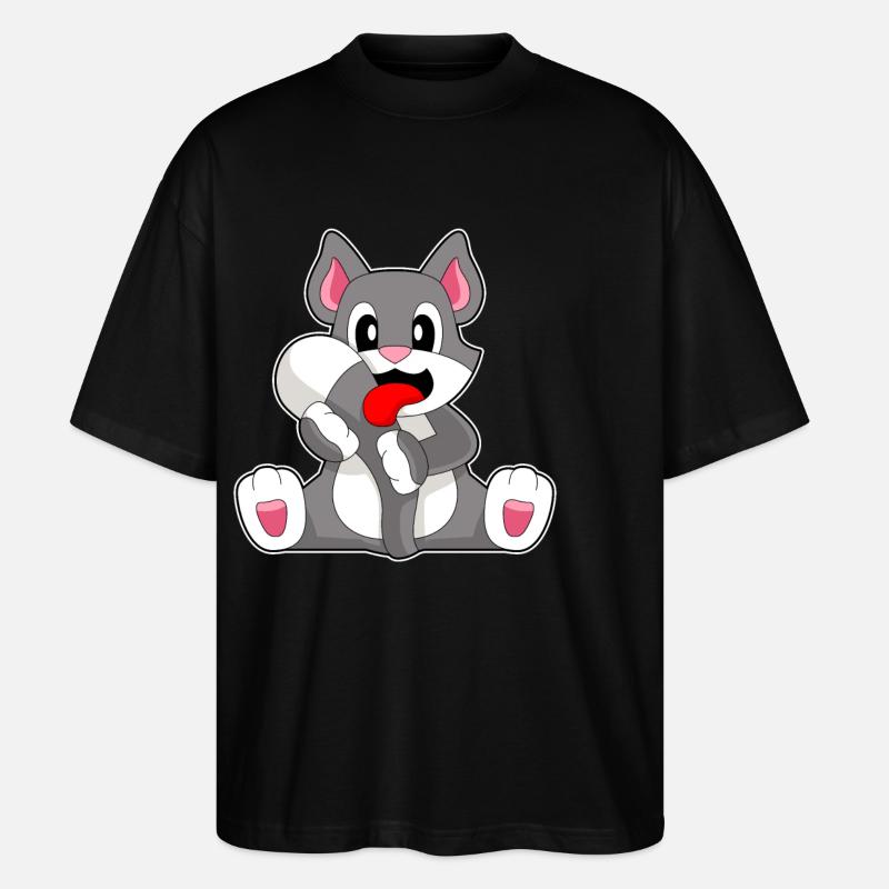 Langue de chat - T-shirt bio Blaster 2.0 coupe oversize Stanley/Stella Unisexe - noir