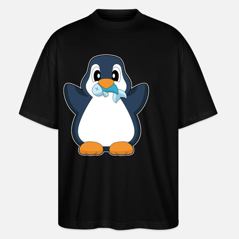 Pinguin Fisch - Stanley/Stella Oversized Unisex Bio T-Shirt Blaster 2.0 - Schwarz