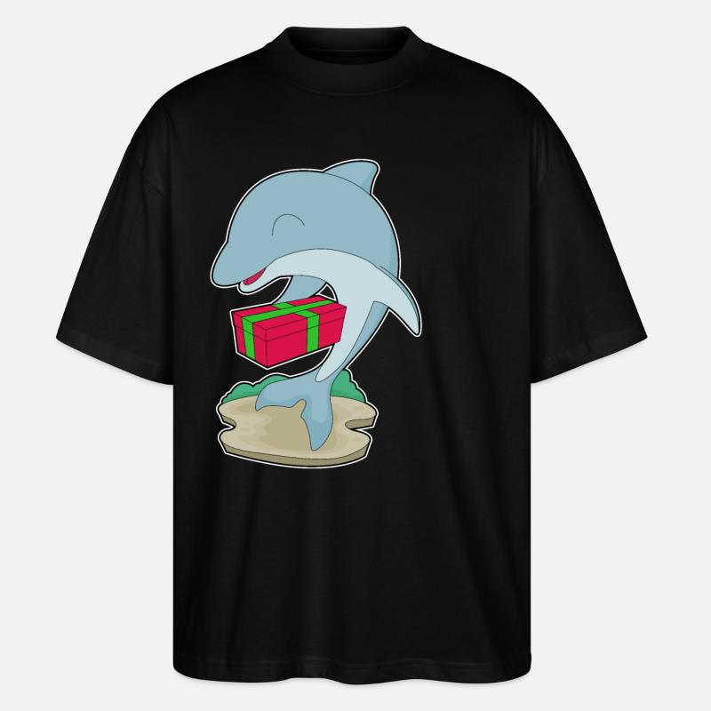 Forfait Noël Dauphin - T-shirt bio Blaster 2.0 coupe oversize Stanley/Stella Unisexe - noir