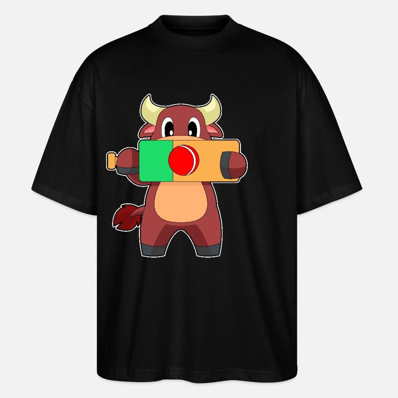 Bull Cricket Batte de cricket - T-shirt bio Blaster 2.0 coupe oversize Stanley/Stella Unisexe - noir