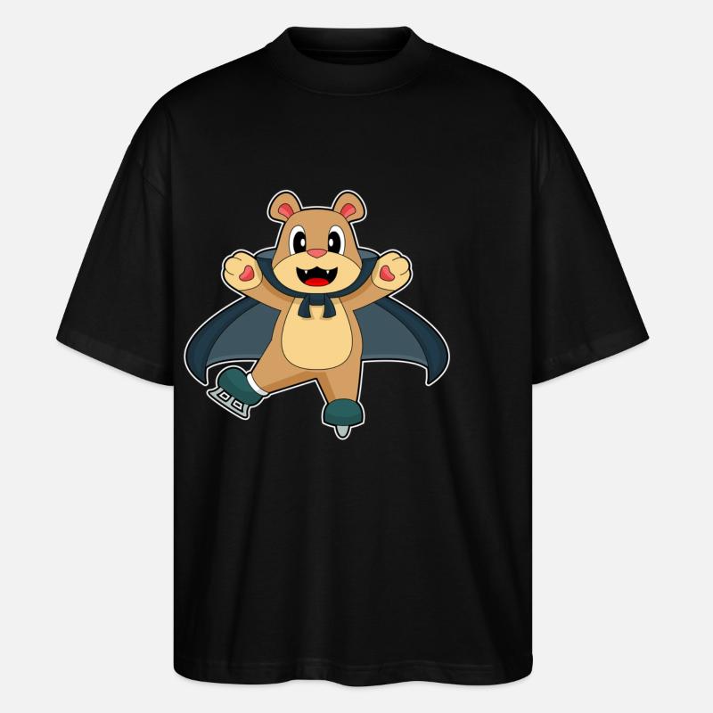 Bär Halloween Eislaufen - Stanley/Stella Oversized Unisex Organic T-shirt Blaster 2.0 - black