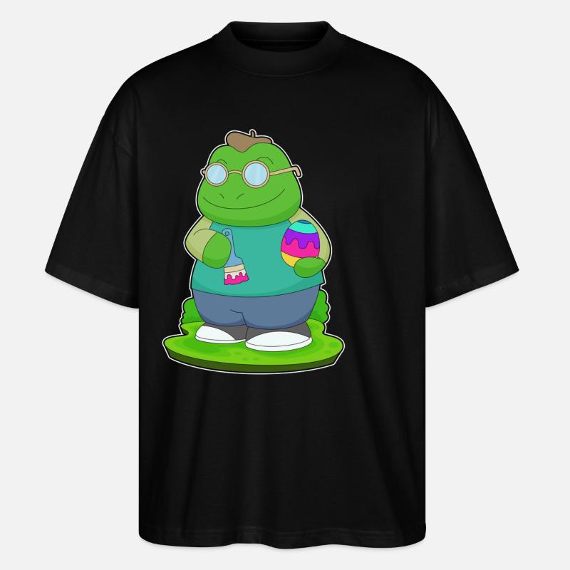Frog Easter Painter - Stanley/Stella Oversized Unisex Organic T-shirt Blaster 2.0 - black