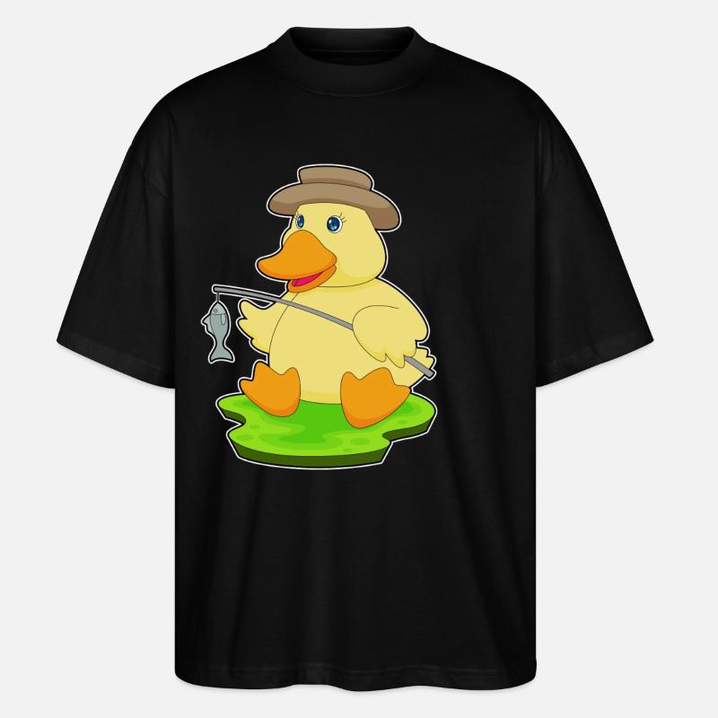 Canard Pêcheur Pêche Pêche - T-shirt bio Blaster 2.0 coupe oversize Stanley/Stella Unisexe - noir