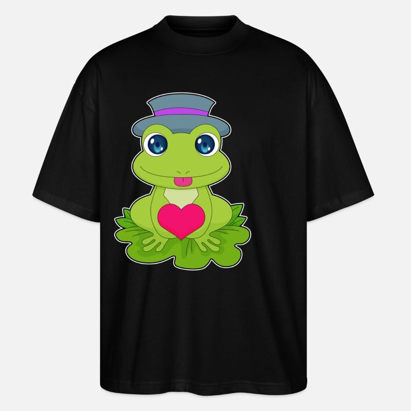 Frog Heart - Stanley/Stella Oversized Unisex Organic T-shirt Blaster 2.0 - black