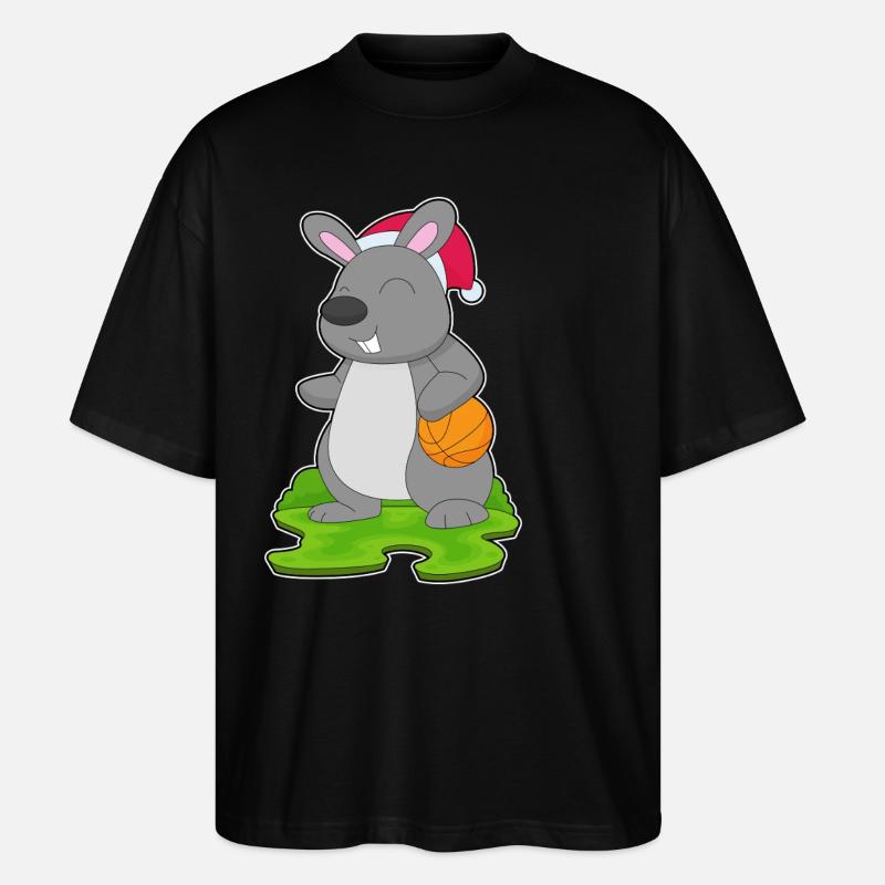 Basket-ball de Noël Bunny - T-shirt bio Blaster 2.0 coupe oversize Stanley/Stella Unisexe - noir