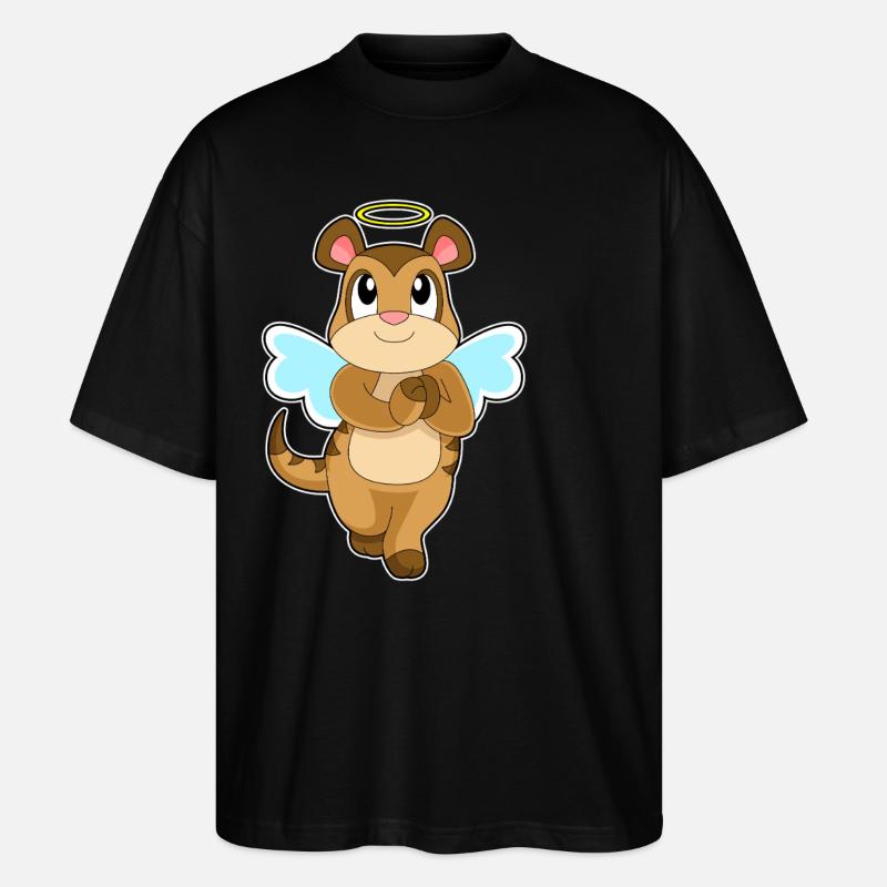 Ailes d’ange suricate - T-shirt bio Blaster 2.0 coupe oversize Stanley/Stella Unisexe - noir