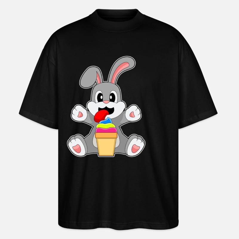 Hase Eisbecher - Stanley/Stella Oversized Unisex Bio T-Shirt Blaster 2.0 - Schwarz