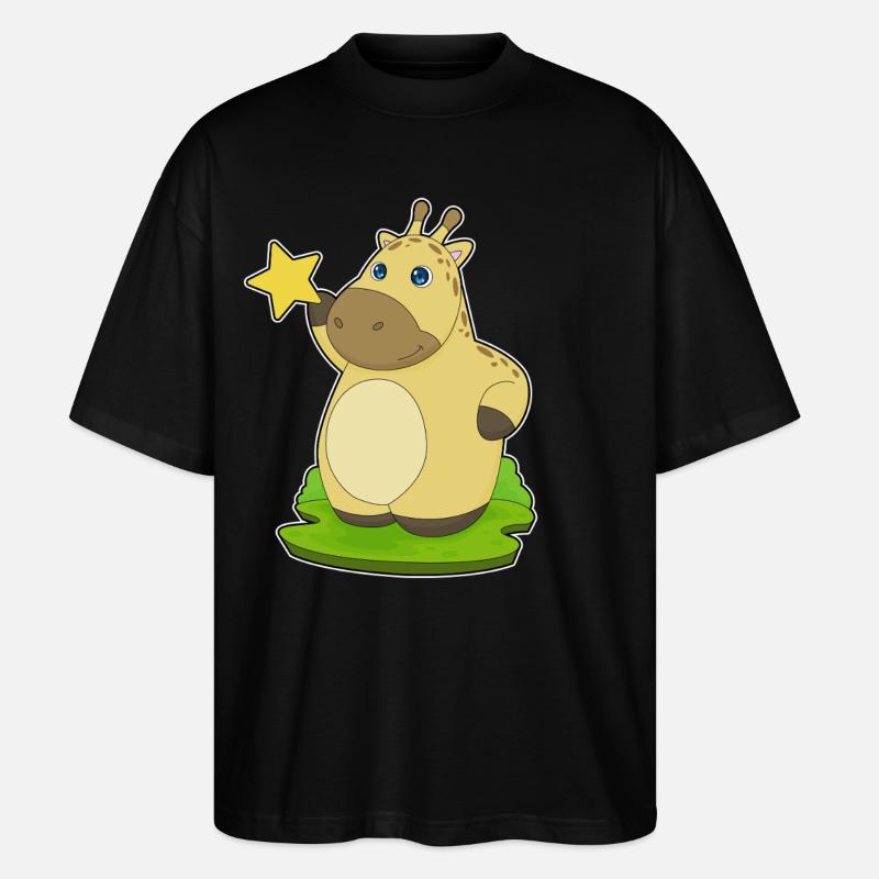Giraffe Star - Stanley/Stella Oversized Unisex Organic T-shirt Blaster 2.0 - black