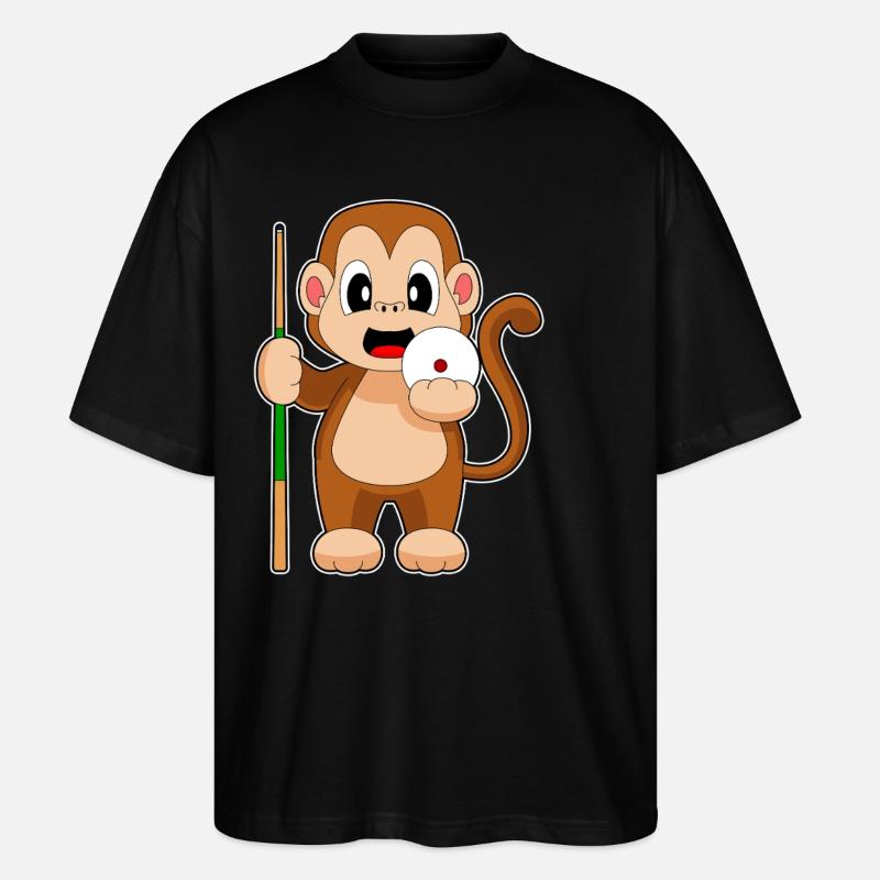 Affe Billiard Queue - Stanley/Stella Oversized Unisex Bio T-Shirt Blaster 2.0 - Schwarz