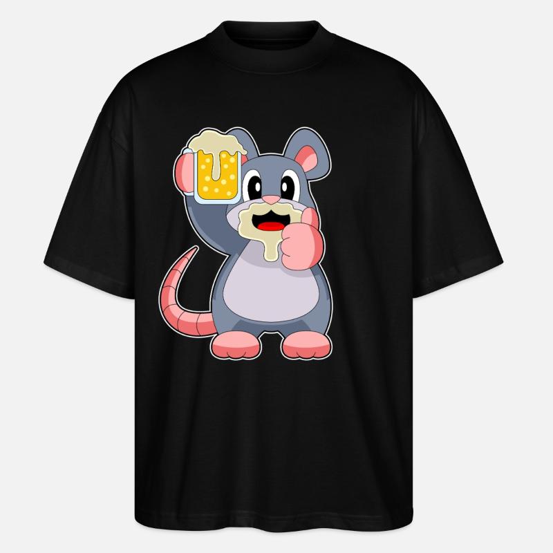 Mouse Beer - Stanley/Stella Oversized Unisex Organic T-shirt Blaster 2.0 - black