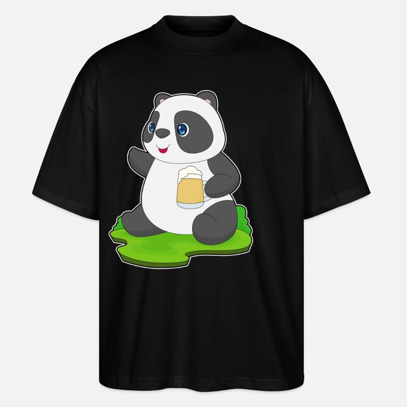 Bière Panda - T-shirt bio Blaster 2.0 coupe oversize Stanley/Stella Unisexe - noir