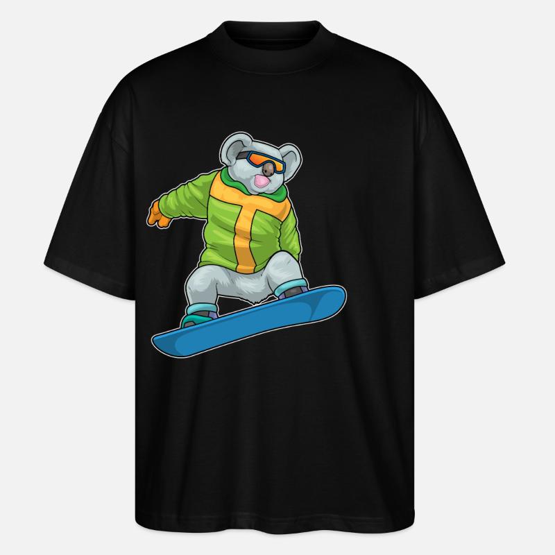 Koala Snowboarder Snowboard - Stanley/Stella Oversized Unisex Organic T-shirt Blaster 2.0 - black