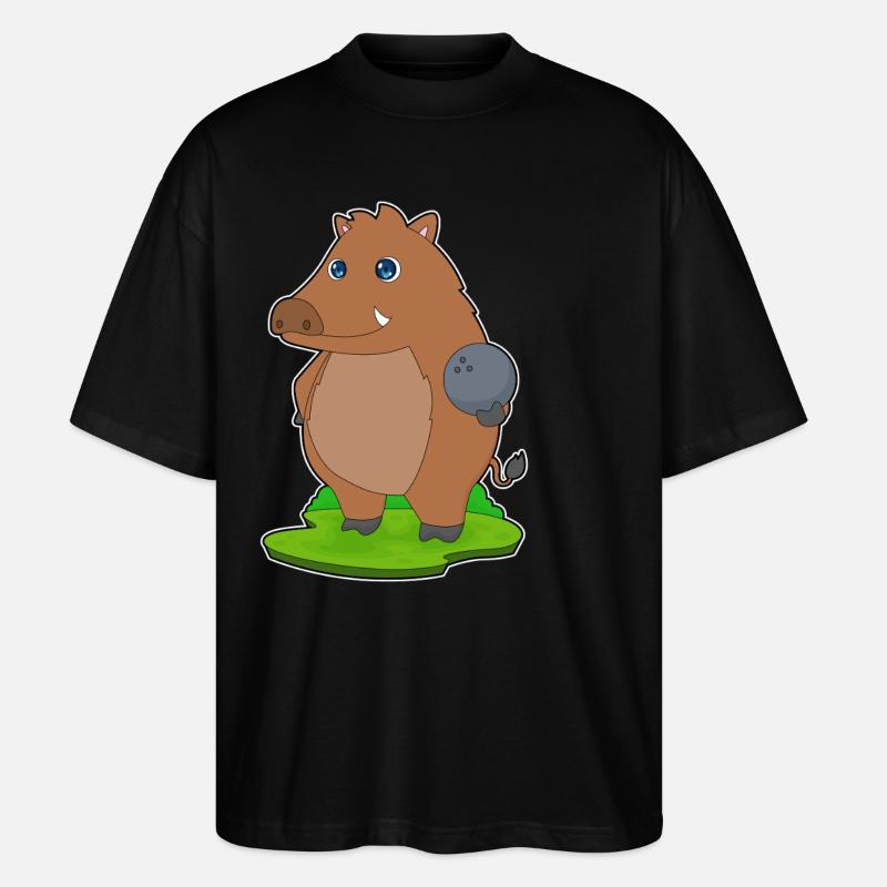 Boar Bowling Bowling Ball - Stanley/Stella Oversized Unisex Organic T-shirt Blaster 2.0 - black