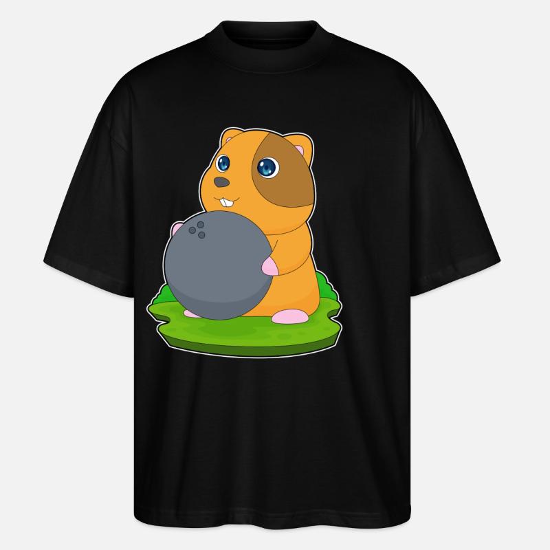 Hamster Bowling Bowling Ball - Stanley/Stella Oversized Unisex Organic T-shirt Blaster 2.0 - black