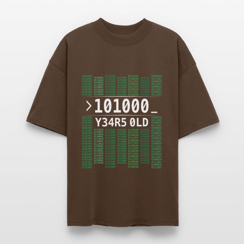 101000 YEARS OLD COMPUTER BINARY CODE 40TH BIRTHDAY Stanley/Stella Oversized Unisex Organic T-shirt Blaster 2.0