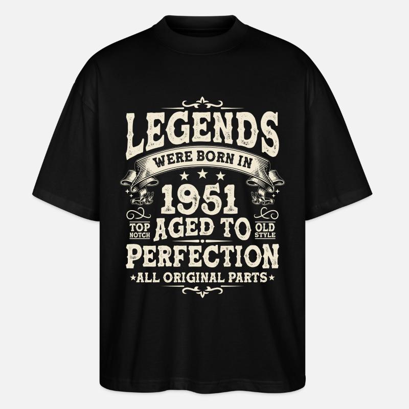 1951 Legenden Geschenk - Stanley/Stella Oversized Unisex Bio T-Shirt Blaster 2.0 - Schwarz