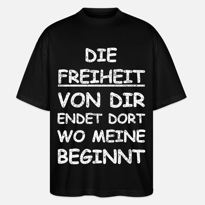 Funny saying: Freedom, Basic Law - Stanley/Stella Oversized Unisex Organic T-shirt Blaster 2.0 - black
