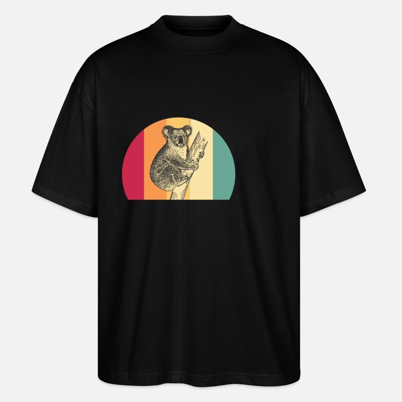 Koala Retro - Stanley/Stella Oversized Unisex Bio T-Shirt Blaster 2.0 - Schwarz