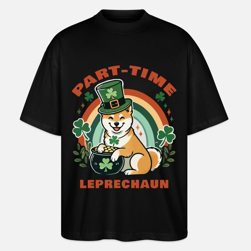 Teilzeit Leprechaun St. Patrick's Day - Stanley/Stella Oversized Unisex Bio T-Shirt Blaster 2.0 - Schwarz