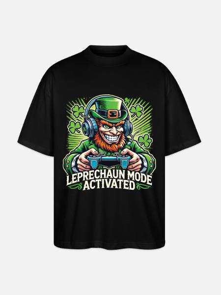 Saint-Patrick : mode Leprechaun Gamer activé - T-shirt bio Blaster 2.0 coupe oversize Stanley/Stella Unisexe - noir