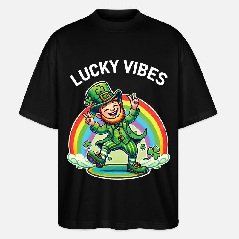 Joyeuses vibrations de la Saint-Patrick - T-shirt bio Blaster 2.0 coupe oversize Stanley/Stella Unisexe - noir