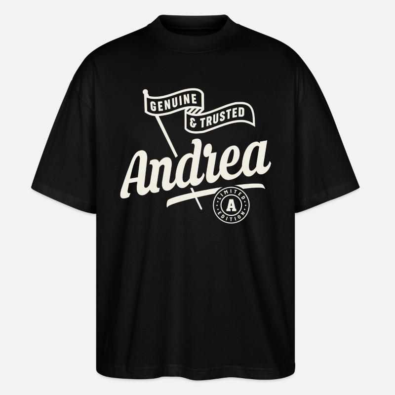 Nom Andrea Custom - Andrea - T-shirt bio Blaster 2.0 coupe oversize Stanley/Stella Unisexe - noir