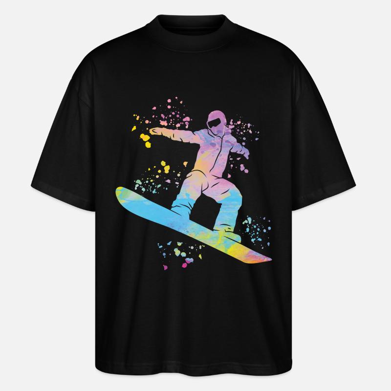 Snowboarder Snowboarding Snowboard - Stanley/Stella Oversized Unisex Bio T-Shirt Blaster 2.0 - Schwarz