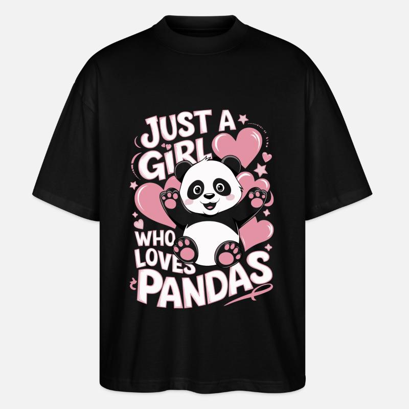 Panda Spruch Mädchen - Stanley/Stella Oversized Unisex Bio T-Shirt Blaster 2.0 - Schwarz