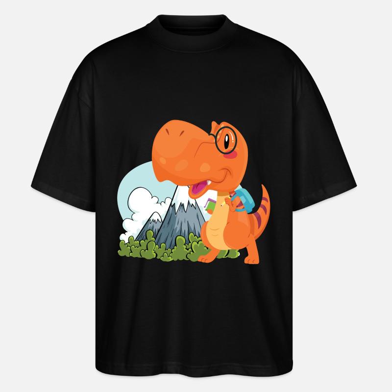 cool funny nerd Dino - Stanley/Stella Oversized Unisex Organic T-shirt Blaster 2.0 - black