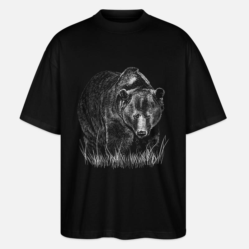 Bär - Stanley/Stella Oversized Unisex Bio T-Shirt Blaster 2.0 - Schwarz