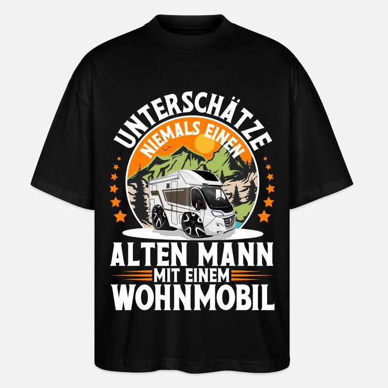 Camping Camper Campen - Stanley/Stella Oversized Unisex Bio T-Shirt Blaster 2.0 - Schwarz
