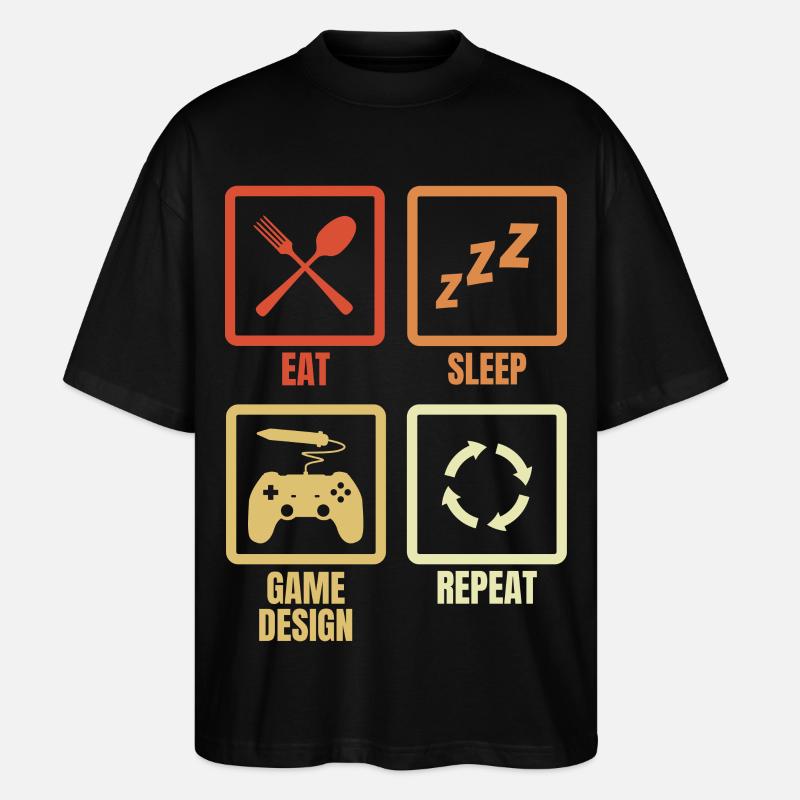 Game Designer Zeitplan - Stanley/Stella Oversized Unisex Bio T-Shirt Blaster 2.0 - Schwarz