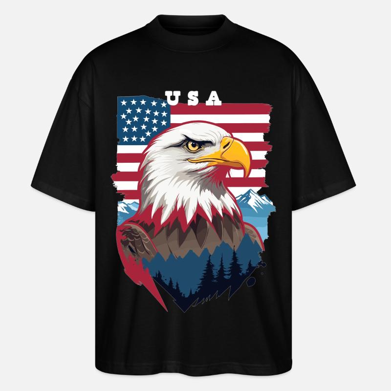 Bald eagle - Stanley/Stella Oversized Unisex Organic T-shirt Blaster 2.0 - black