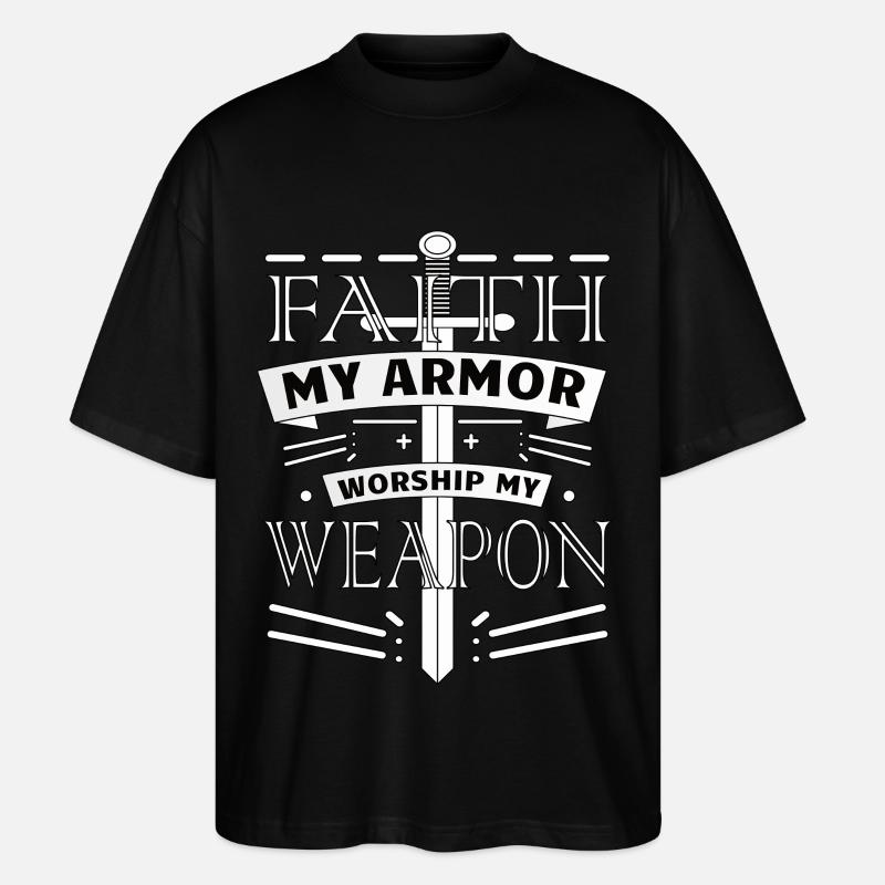 Faith and Worship - Stanley/Stella Oversized Unisex Bio T-Shirt Blaster 2.0 - Schwarz