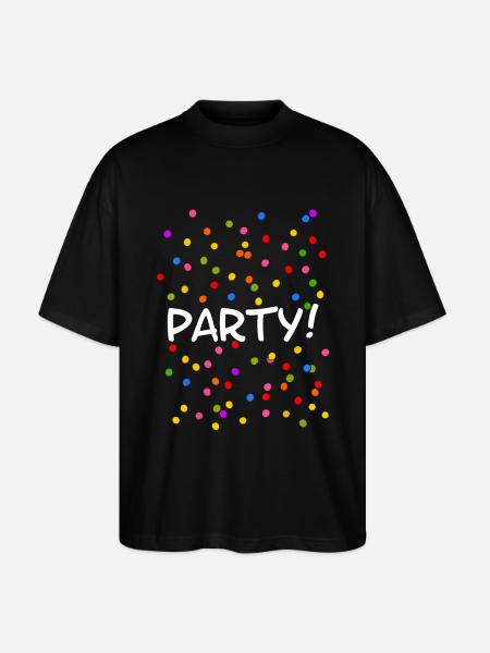 Party Konfetti Silvester Karneval - Stanley/Stella Oversized Unisex Bio T-Shirt Blaster 2.0 - Schwarz