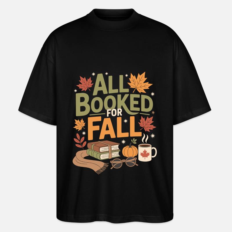 All Booked for Fall - Stanley/Stella Oversized Unisex Bio T-Shirt Blaster 2.0 - Schwarz