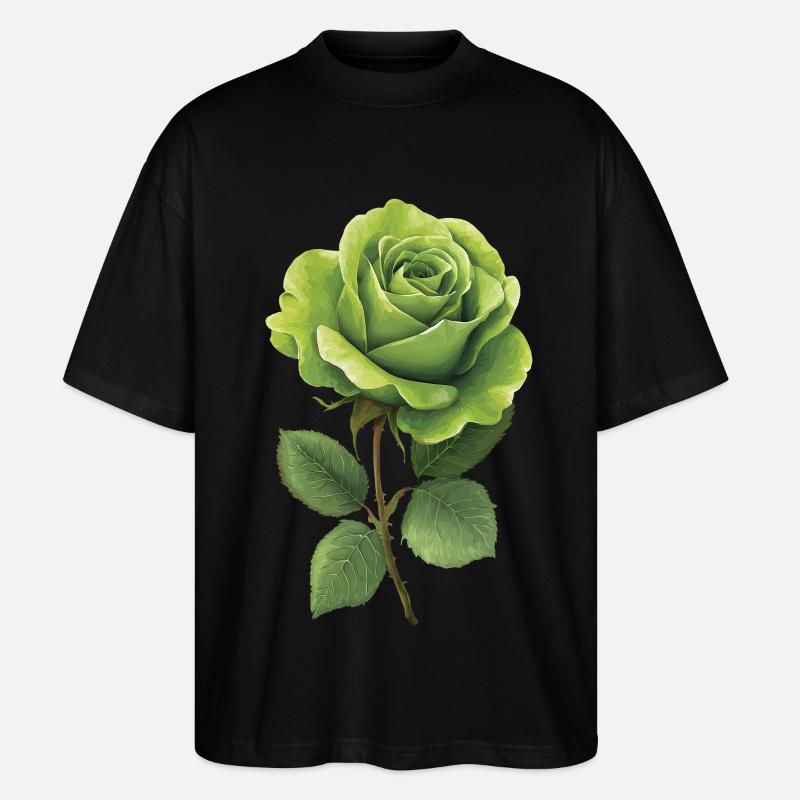 Grüne Rose - Stanley/Stella Oversized Unisex Bio T-Shirt Blaster 2.0 - Schwarz