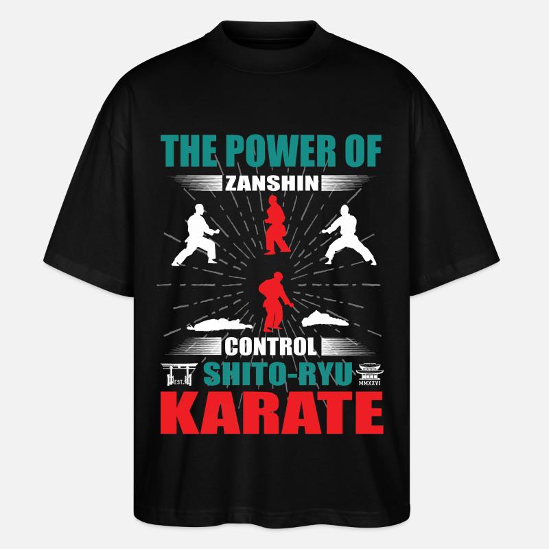 Shito-Ryu Karate Zanshin Design - Stanley/Stella Oversized Unisex Organic T-shirt Blaster 2.0 - black