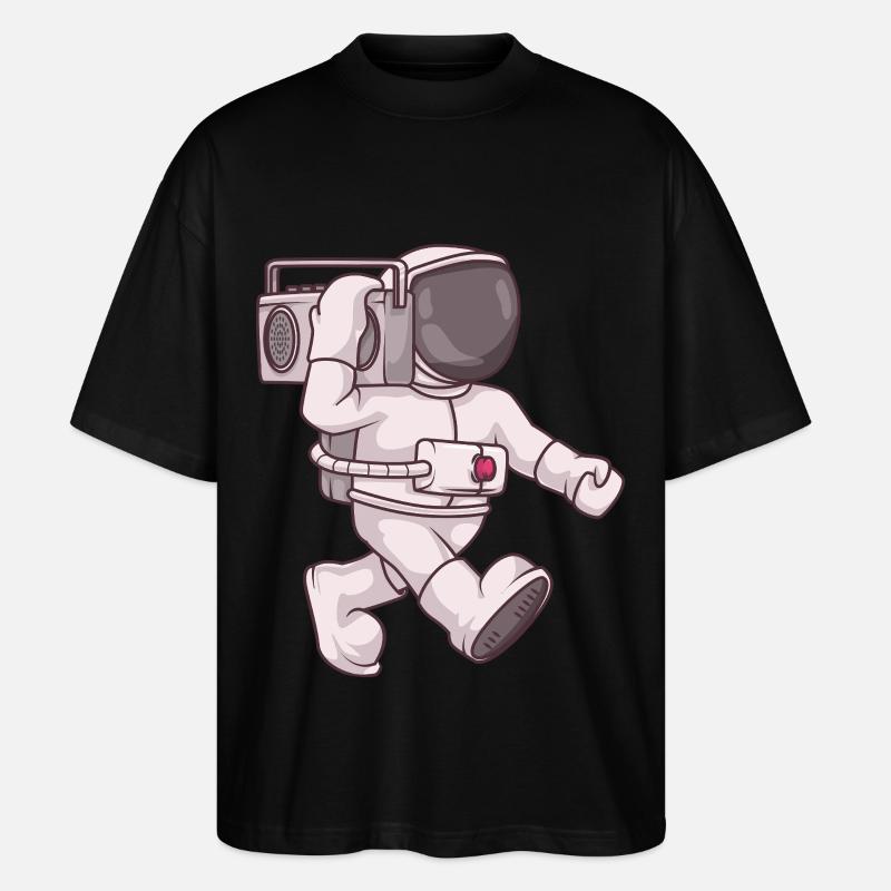 Astronauten-Ghettoblaster - Stanley/Stella Oversized Unisex Bio T-Shirt Blaster 2.0 - Schwarz